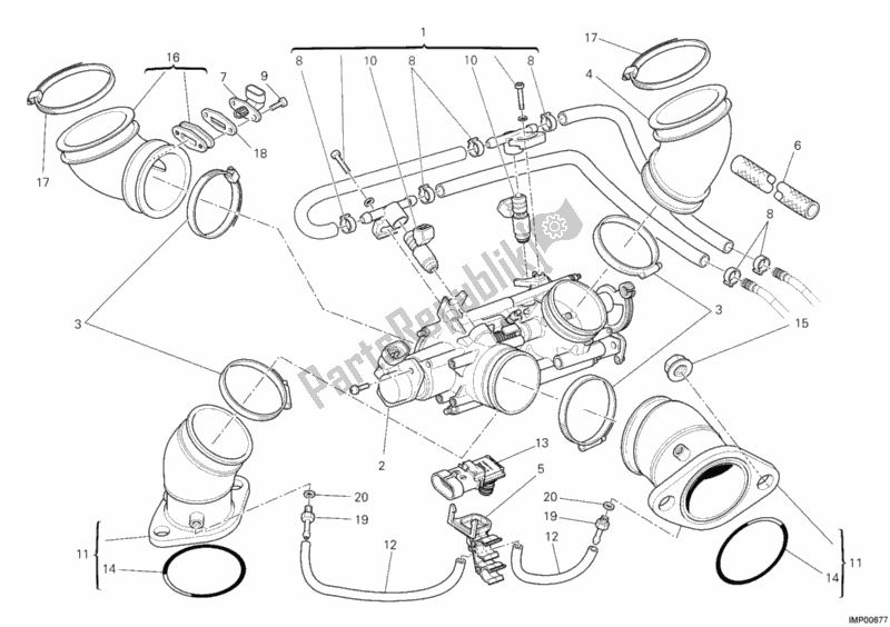 Todas las partes para Cuerpo Del Acelerador de Ducati Monster 696 ABS USA 2011